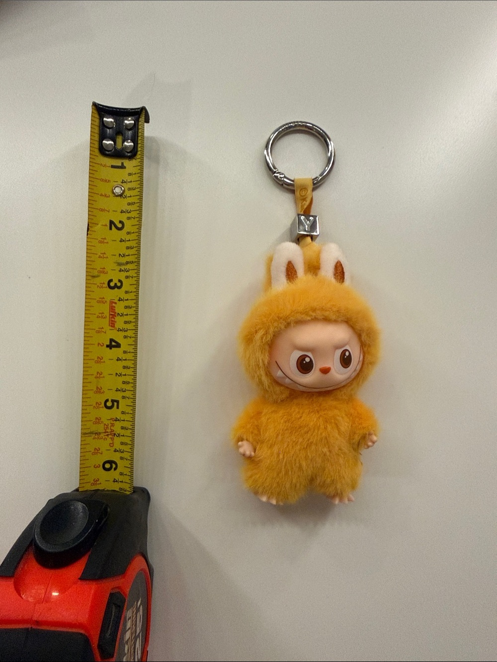 LABUBU Yellow  Keychain Charm with Metal Ring